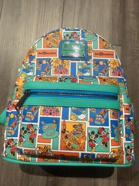Disney Loungefly play in the parks Teal Mickey & Friends Mini Backpack WDW